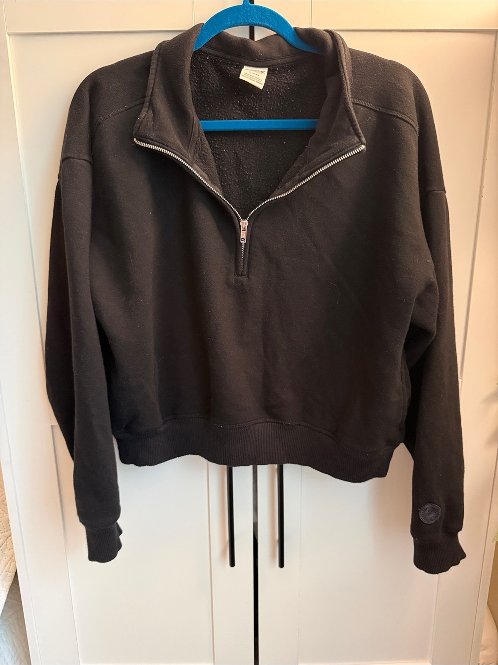 Victoria's Secret Black Embroidered Logo Pullover